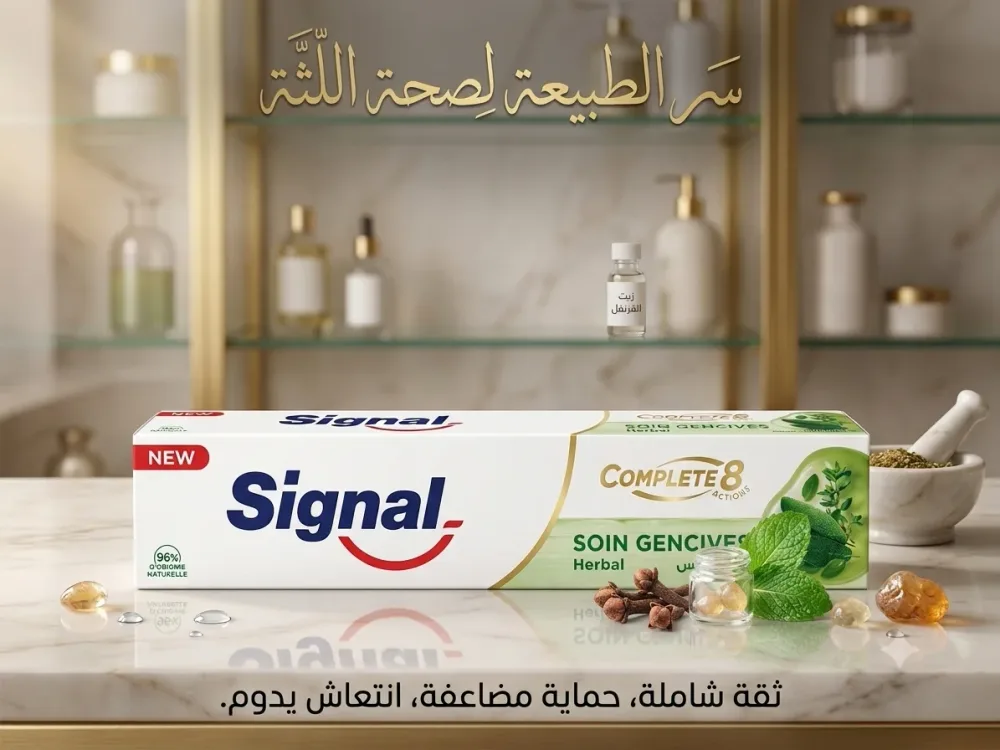 معجون الأسنان Signal Complete 8 - Soin Gencives (العناية باللثة) بتركيبة عشبية.