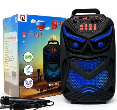 8 inch Bluetooth speaker QL-805/ QL-806 Bluetooth stereo sound system, wired microphone, remote
