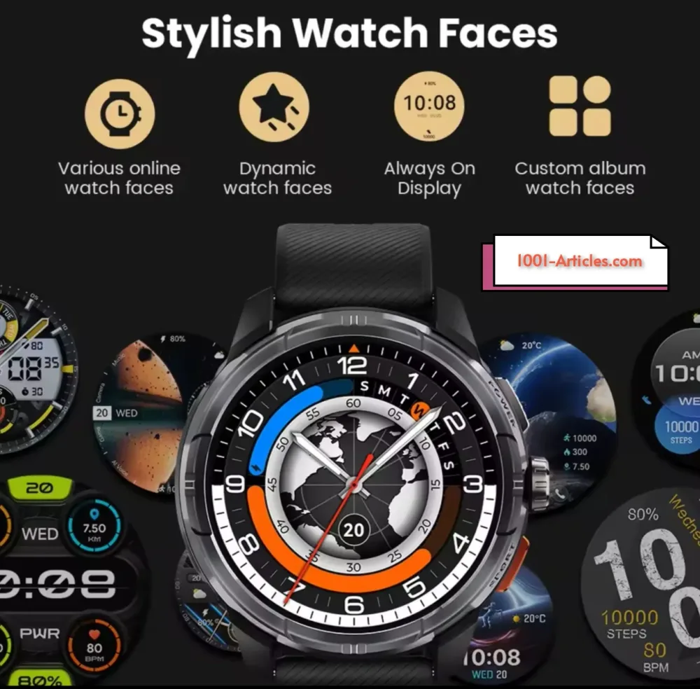 HAYLOU SOLAR ULTRA - GPS Smart Watch pour Homme - 1.58", Amoled
