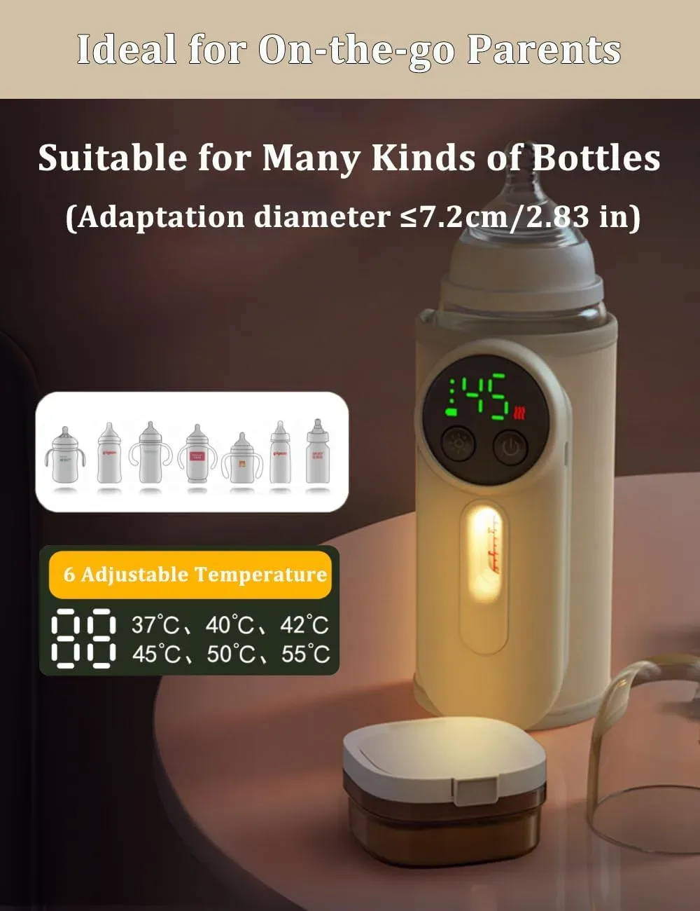 Chauffe-biberon électrique Rechargeable USB Affichage de la température - سخان قارورة الحليب للأطفال