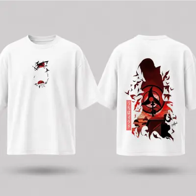 T-shirt Oversize Naruto - Itachi Uchiha & Sharingan