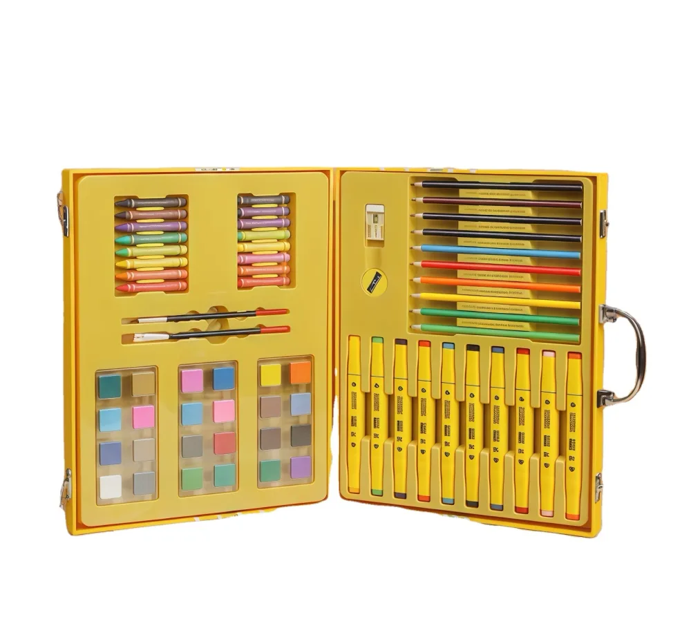 Coffret d'Art Peinture et Coloriage pour Enfants Mallette Canard Jaune - علبة أدوات الرسم والتلوين للأطفال مع حقيبة