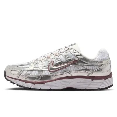Nike P-6000 White Metallic Silver Tattoo Women's