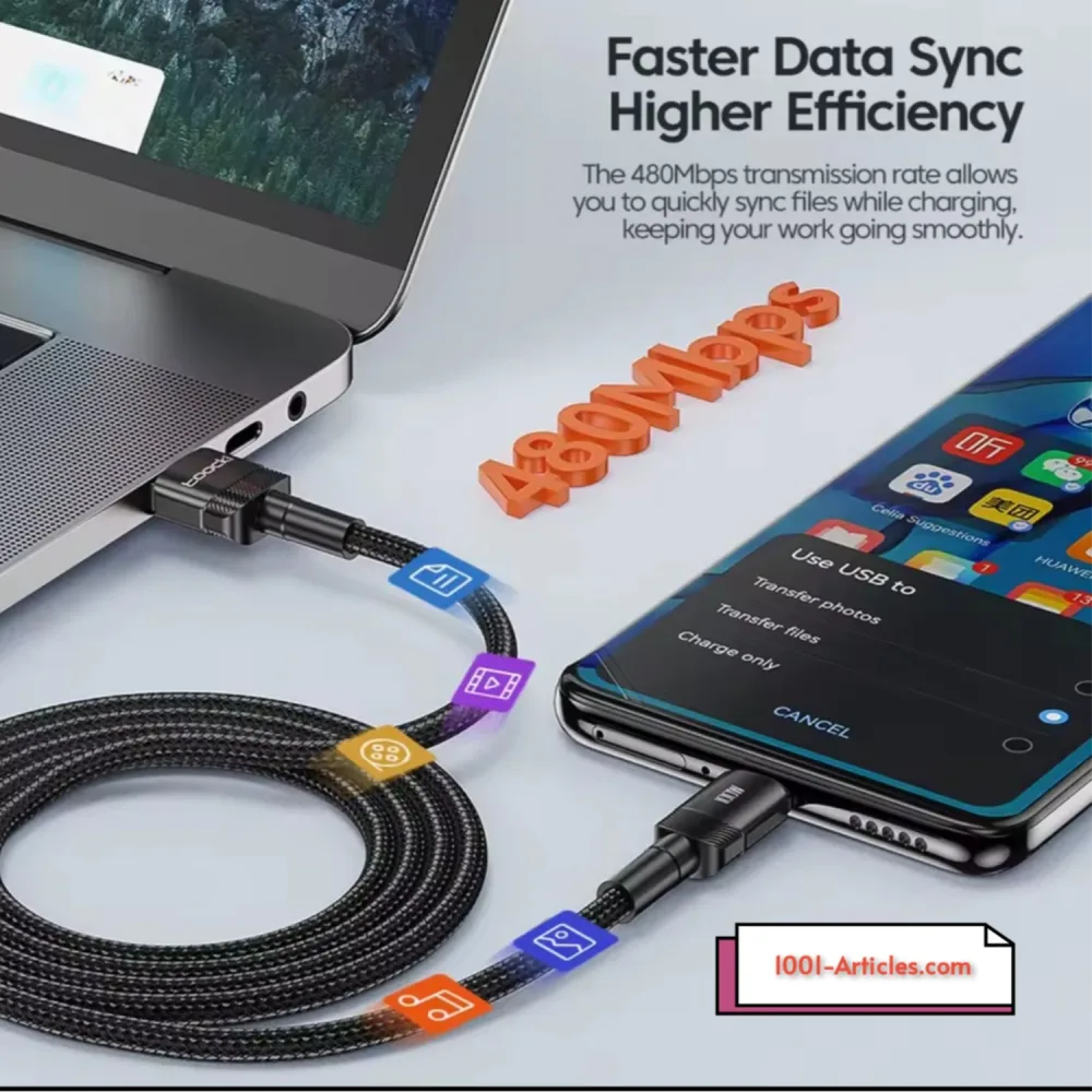 Cable Original Toocki PD 100W 6A USB-Type C