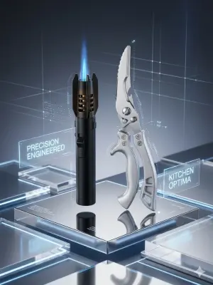 🔥 ولاعة Jet Flame صغيرة+✂️ مقص مطبخ احترافي
