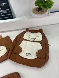 Ensemble de Sacs Snorlax 3Pcs Design Kawaii Marron – حقيبة مدرسية 3 قطع لون بني