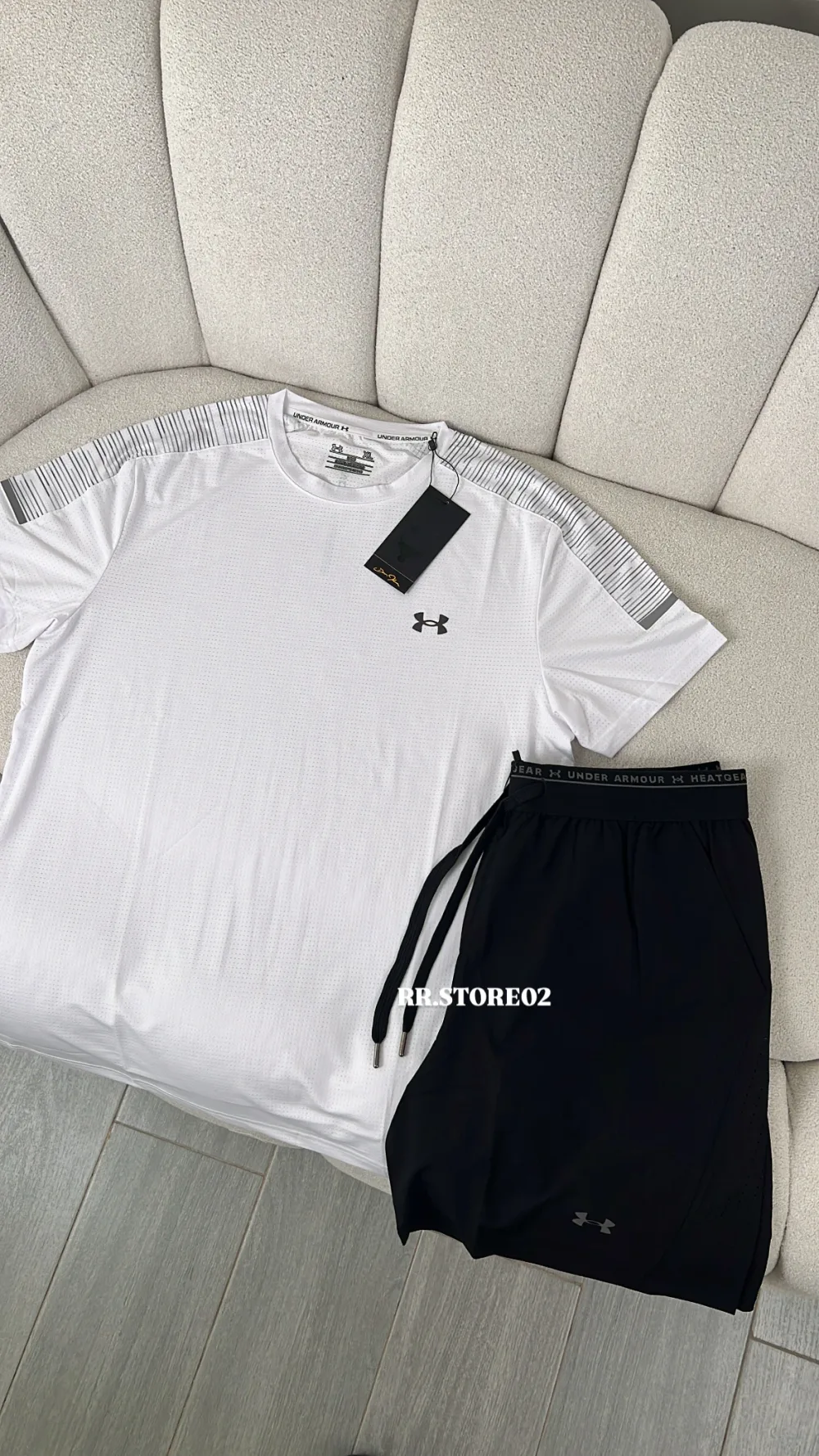Ensemble running Under armour blanc