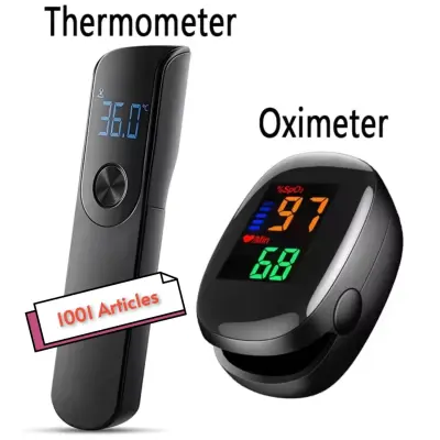 Pack Thermomètre Numérique IR Sans Contact + Mini Oxymètre