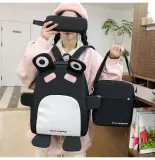 Sac à Dos Scolaires Enfant 3 en 1 Motif Grenouille Rose Language Style Dos Kawaii Rose SACKDS32RS - طقم حقائب مدرسية للأطفال 3 في 1 بتصميم الضفدع اللطيف