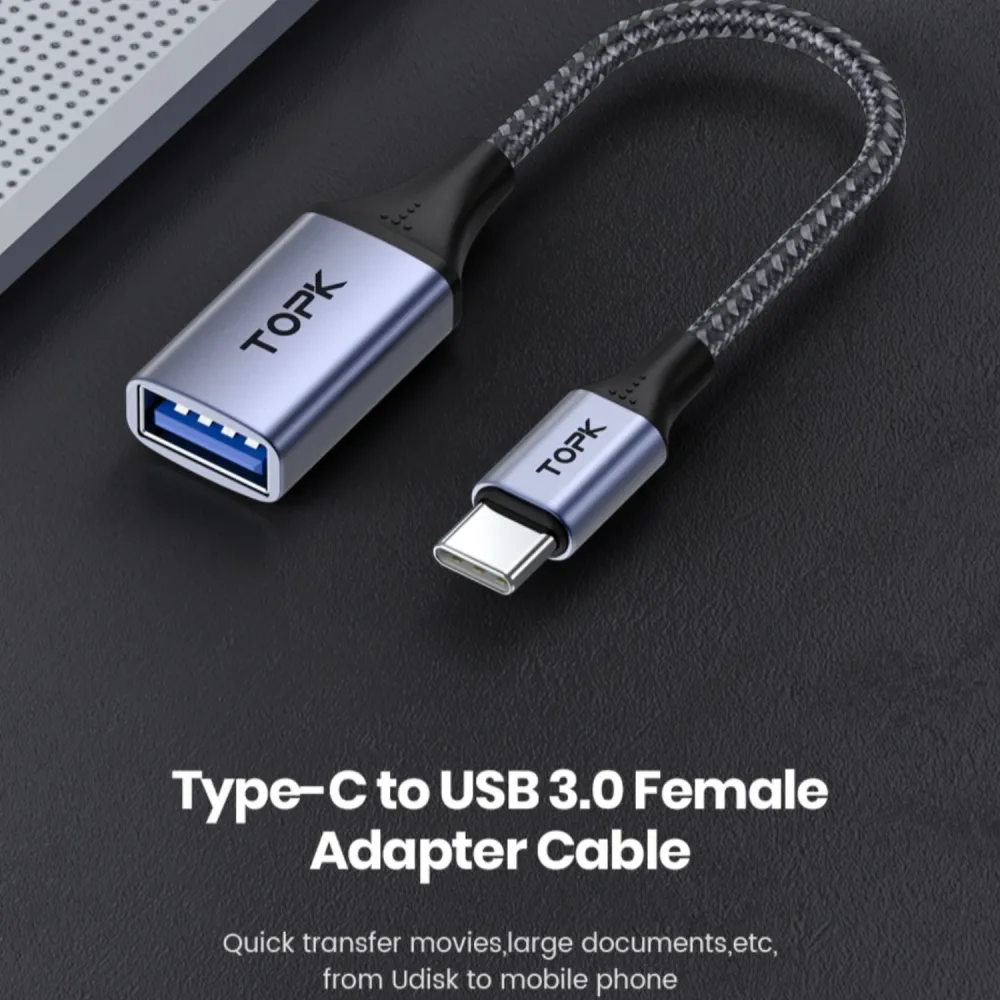 Câble TOPK A10-XT Adaptateur OTG USB A vers USB C