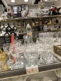 Carafe à Vin en Cristal – Motifs Floraux et Filet Or