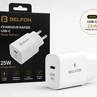 Chargeur Rapide USB-C 25W – Power Delivery