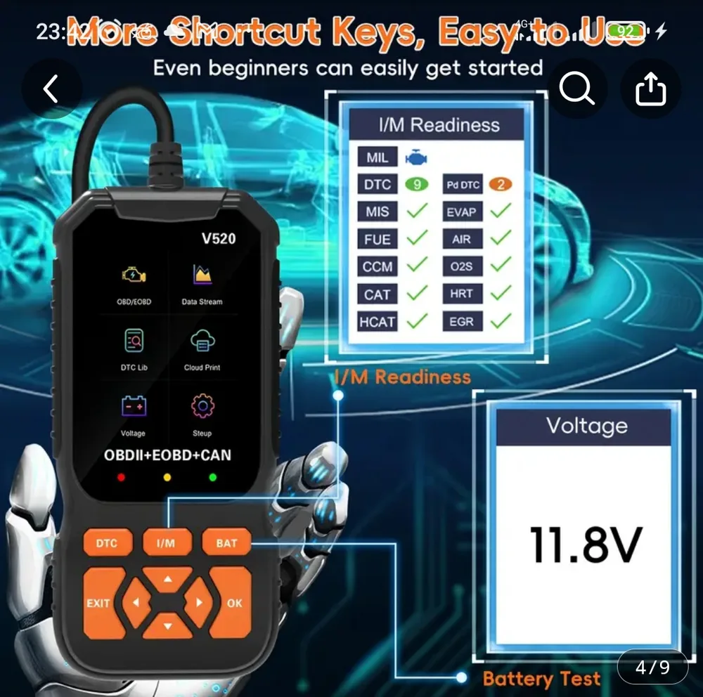 Scanner OBD 2 v520/2026