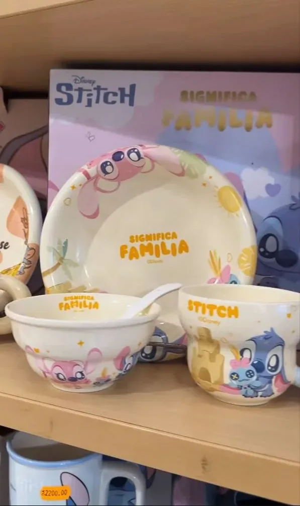 🍽️ Service de Table Enfant en Céramique - Motif Chat & Souris