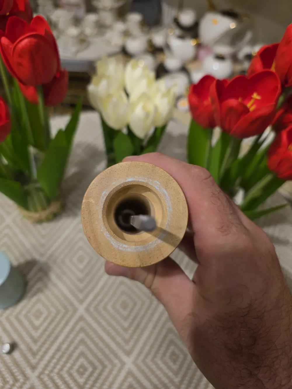 Moulin à Épices en Bois Style Bambou — Rose et Bleu