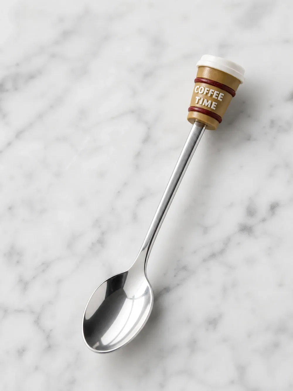 ☕ Cuillère en Inox à Manche Décoratif "Coffee Time"