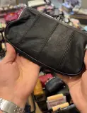 Porte-monnaie en cuir véritable à fermoir métallique clic-clac