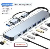 Adaptateur multiports / Station d'accueil HUB USB + Type C 7 in 1