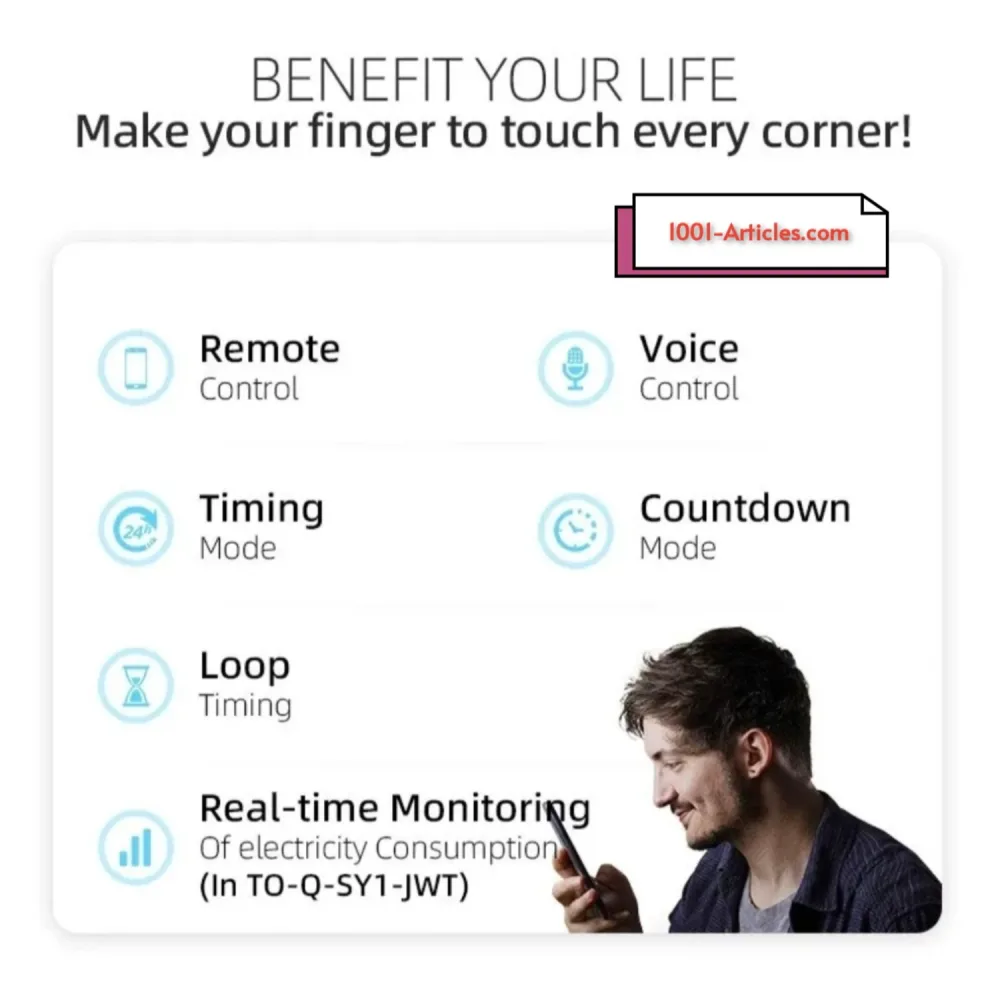 Disjoncteur intelligent TOMZN Tuya Wifi avec rail DIN