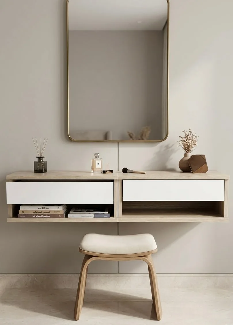 Table de nuit murale بفتحة عملية بالاسفل