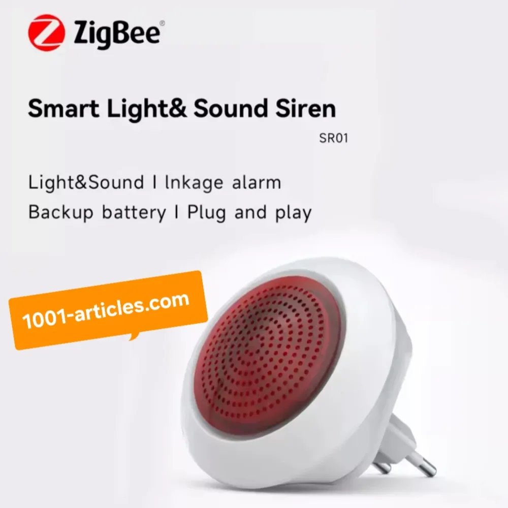 Sirène de sécurité intelligente Meian - Sonore et lumineuse Tuya Smart Zigbee.