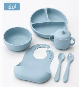 طقم سيليكون متكامل لإطعام الأطفال – آمن، عملي وأنيق 👶✨
