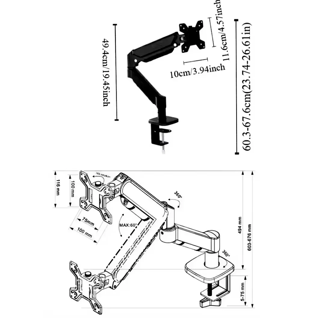 حامل شاشة مكتبي متين
