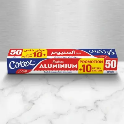 Cotex ورق اليمينيوم 50+10متر