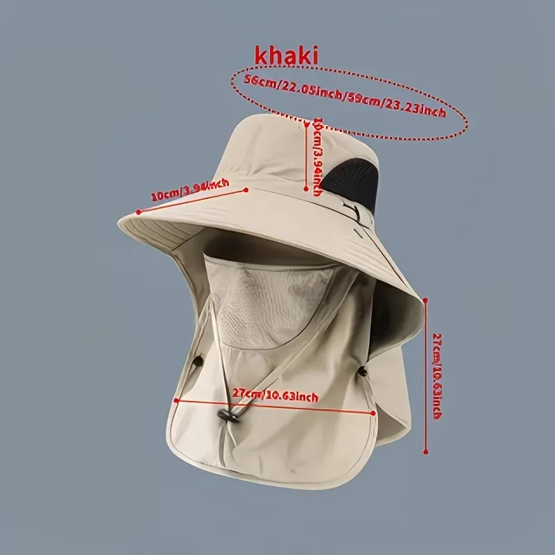 Chapeau de protection solaire printemps-été avec couvrant le visage - قبعة للحماية من الشمس بتصميم شال تغطي الوجه
