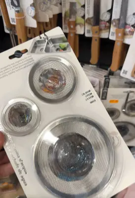 Lot de 3 crépines d'évier en inox (Ø5,5cm / Ø7cm / Ø11cm)
