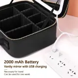 Trousse de Maquillage et Voyage avec Miroir LED Intégré 3 Modes de Lumière - حقيبة تنظيم المكياج والسفر مع مرآة مضيئة