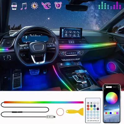 More Colorfull Éclairage d'Ambiance LED Intérieur Voiture RGB et Fibre Optique - إضاءة داخلية للسيارة مع ألياف ضوئية