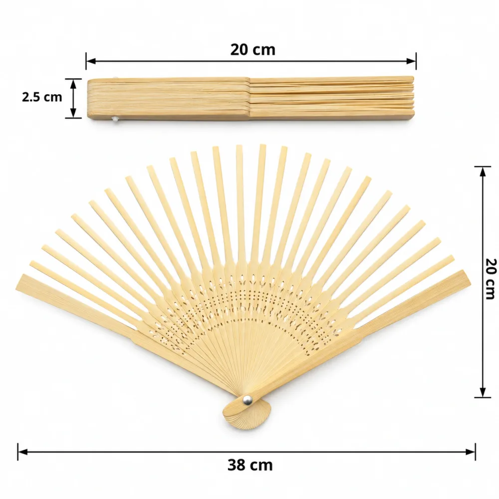 Eventail Pliant en Bambou Naturel