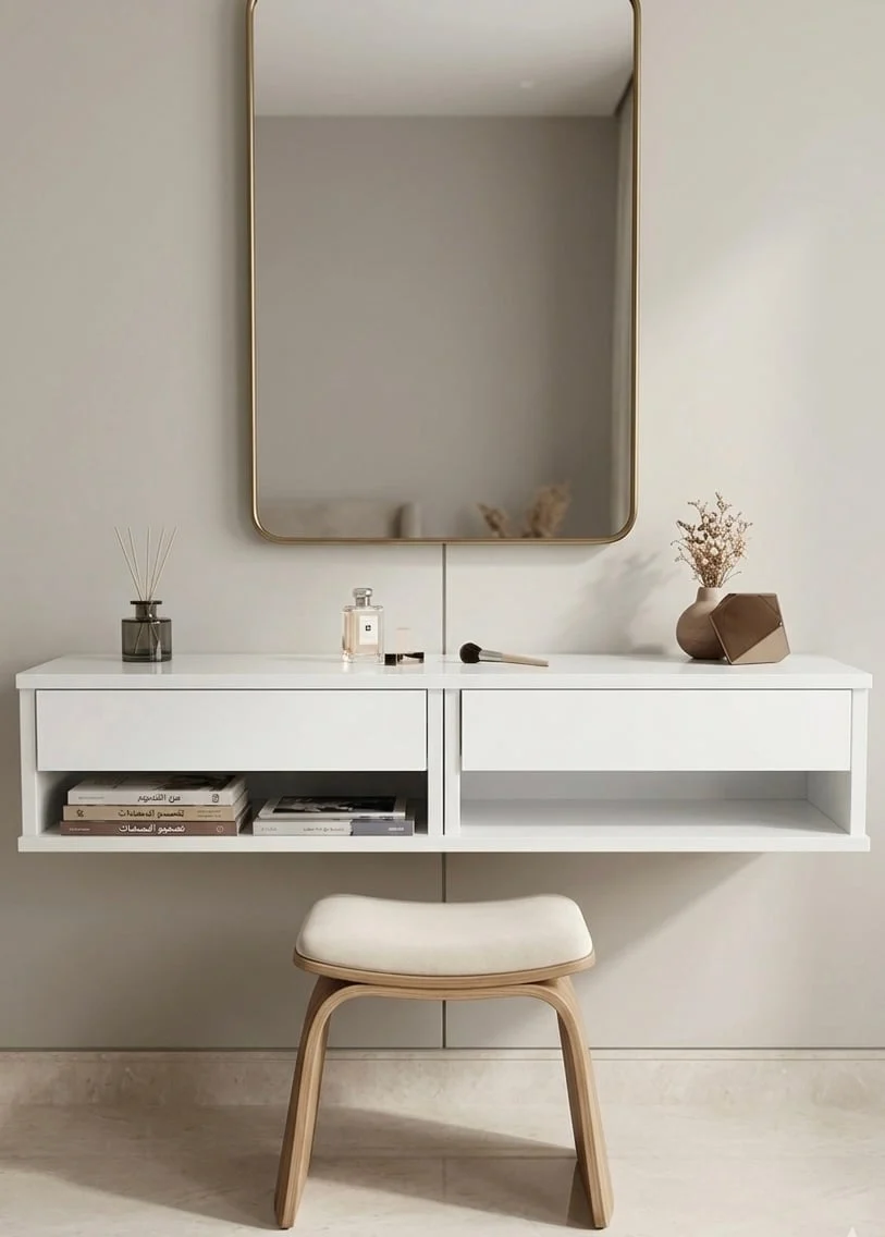 Table de nuit murale بفتحة عملية بالاسفل