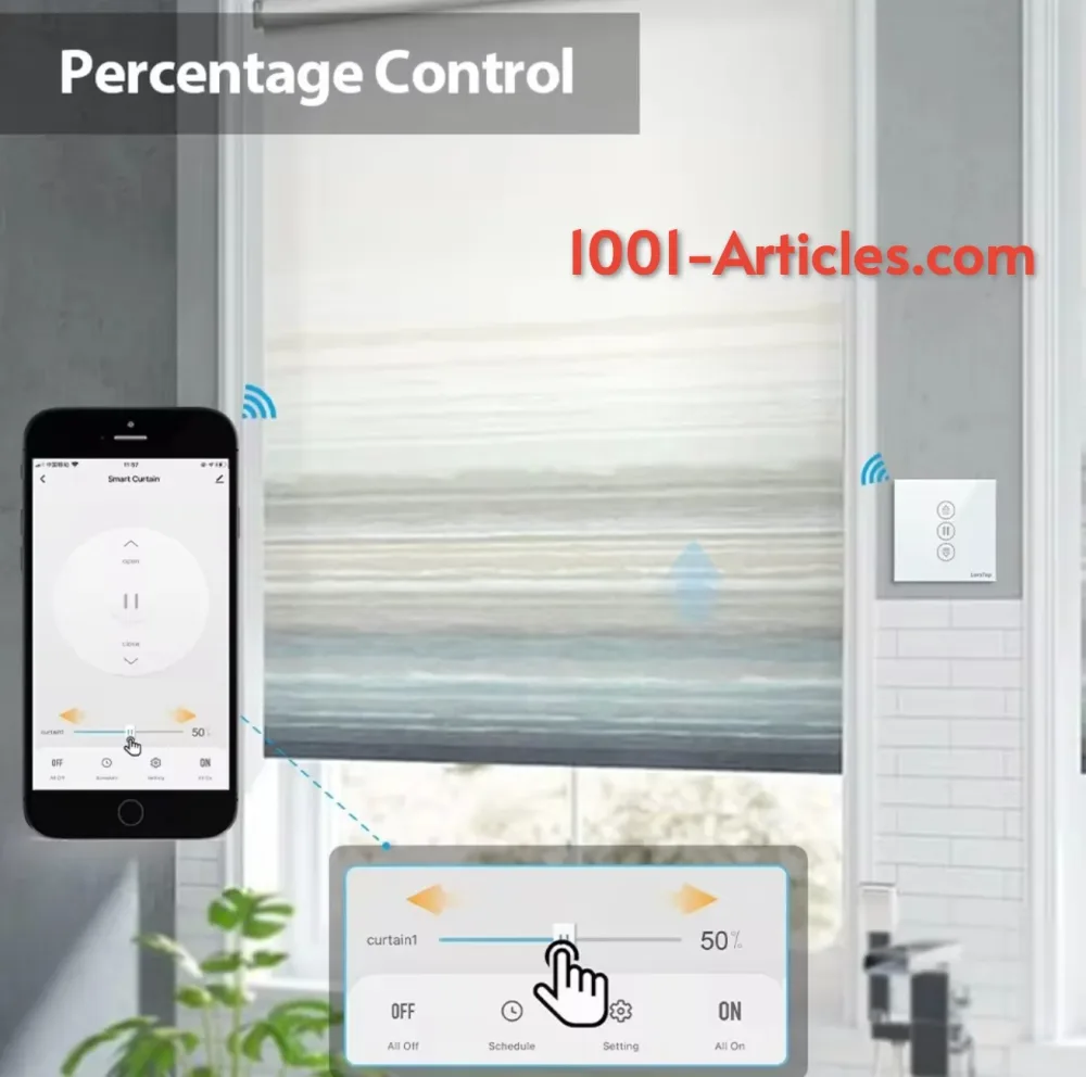 Interrupteur Tactile avec télécommande RF Tuya Smart contrôle des Volets Roulants