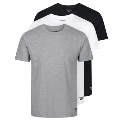 Pack 3 T-shirts performance Reebok Noir/Gris/Blanc