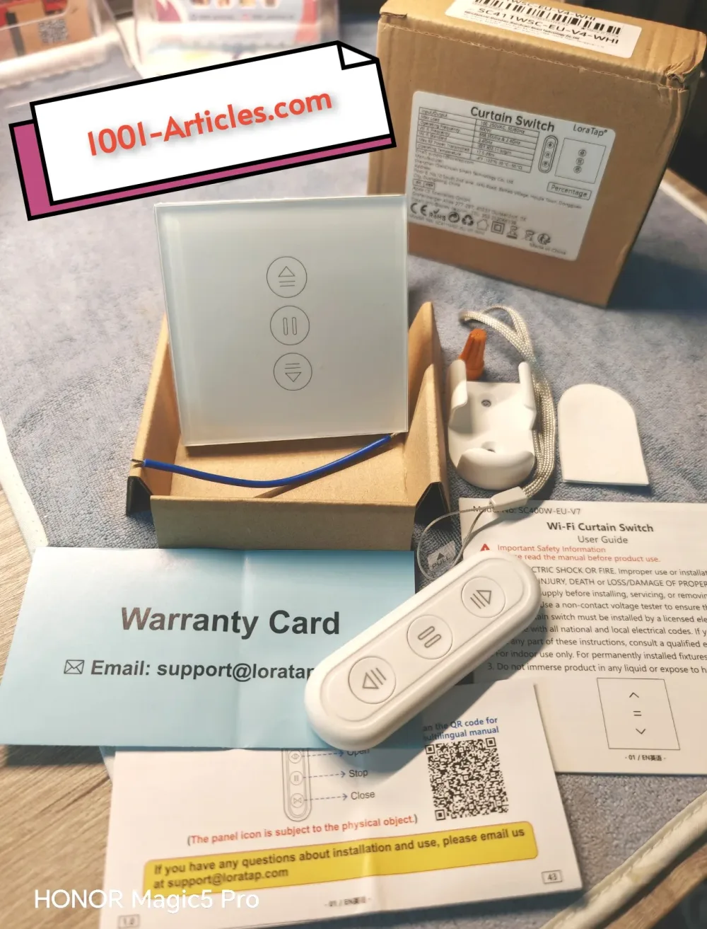 Interrupteur Tactile avec télécommande RF Tuya Smart contrôle des Volets Roulants