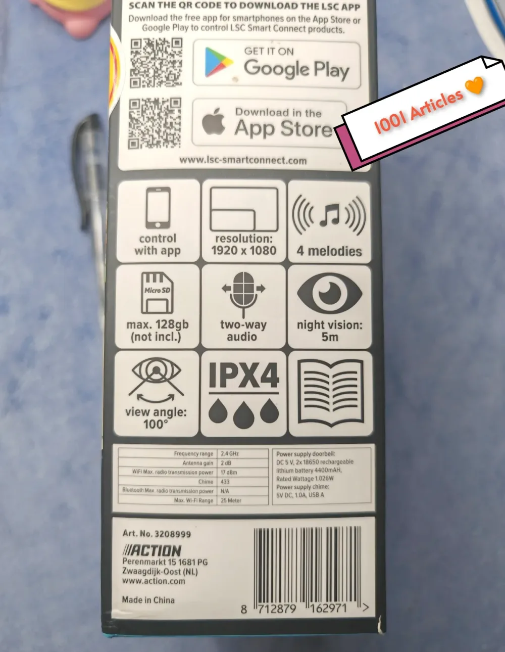 LSC DOORBELL - Tuya Smart Wi-Fi, Sonnette 🛎️ video rechargeable