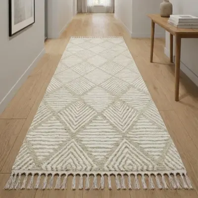 Tapis en coton, 3 m sur 1 m finition main