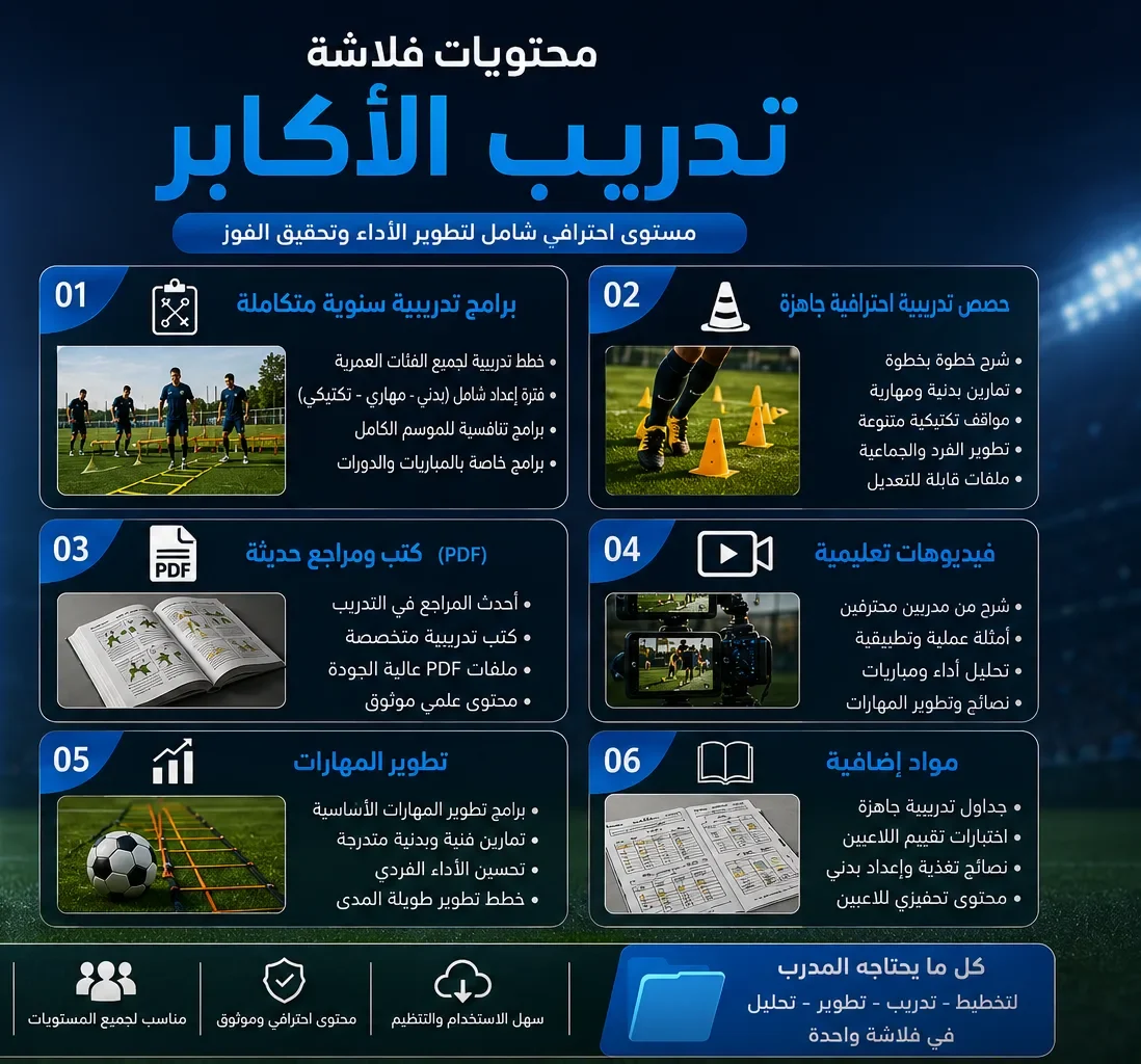 🔥 فلاشة التدريب الاحترافي للاعبي وفرق الأكابر ⚽💪