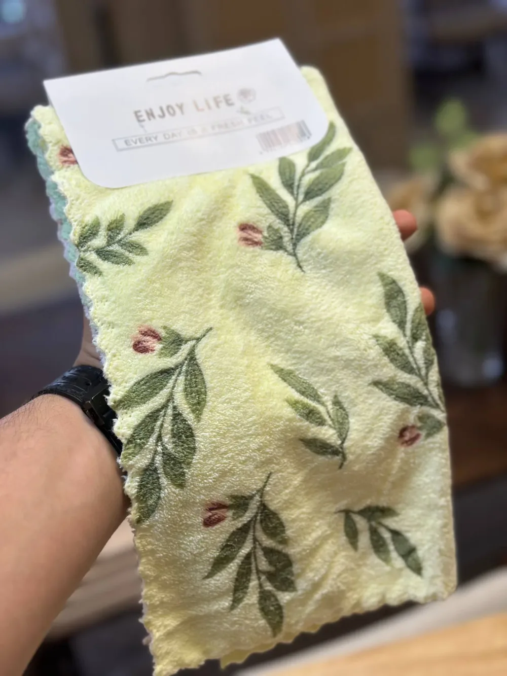 Lot de Serviettes Microfibre Motif Floral