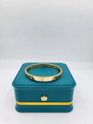 Bracelet Cartier Love simple acier inoxydable, gravé Cartier, disponible en tailles : 15, 16, 17