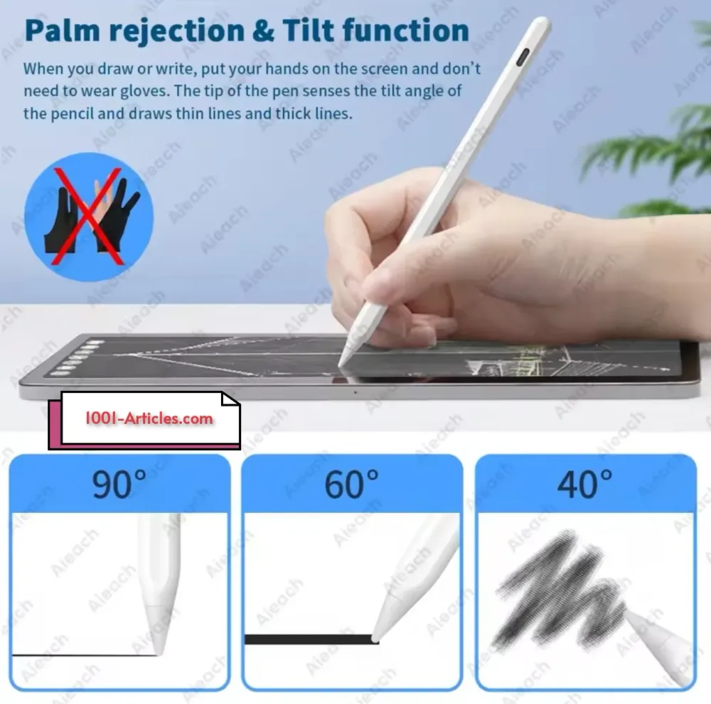 IPad Pencil Bluetooth, Stylet pour IPad, Type C, 04 Embouts